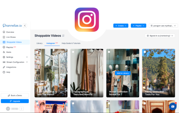 Import UGC videos from Instagram & make them Shoppable with Channelize.io